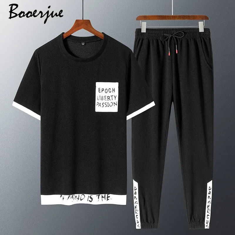 Костюм спортивный мужской из 2 предметов футболка с круглым вырезом и