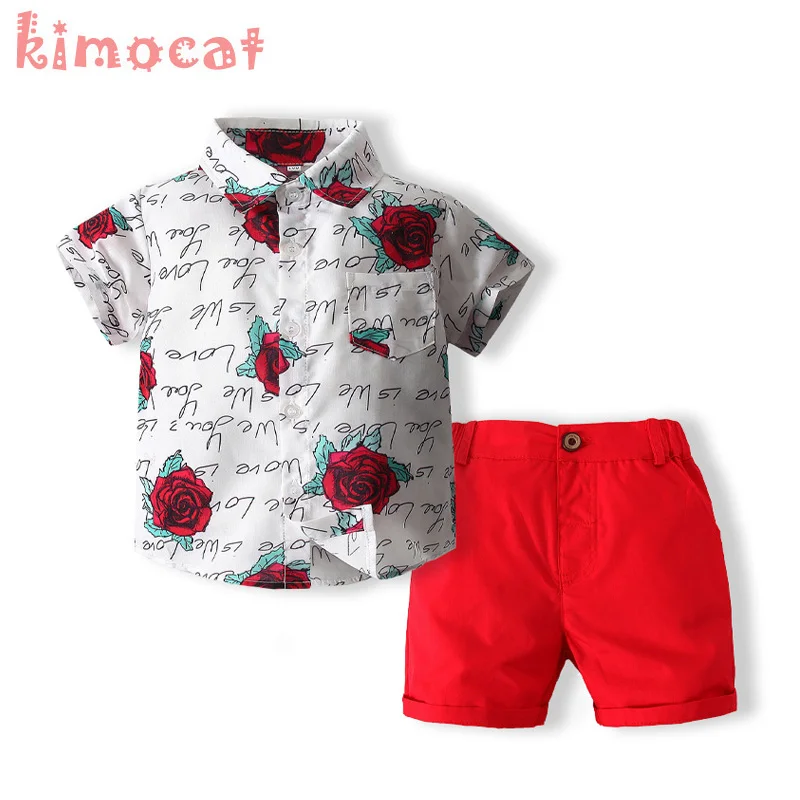 

Kimocat Kids Summer Clothing Suit Birthday Party 2-6 Years Children Boy Clothes Flower Wedding Party Fashion Boy Kids Clothing