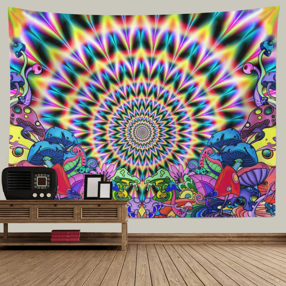 SepYue Tapestry Wall Hanging Bohemian Psychedelic Art Decorative Background for Living Room Bedroom Mandala 95x73cm | Дом и сад