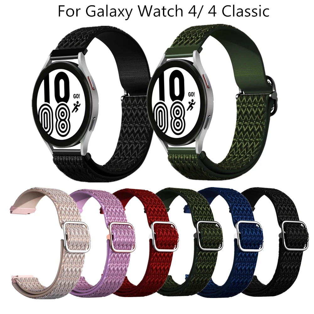 

20mm 22mm Nylon Bracelet for Samsung Galaxy Watch 4/ Watch4 Classic 40 42mm 44 46mm Watchband Sport Loop Strap for Galaxy Watch