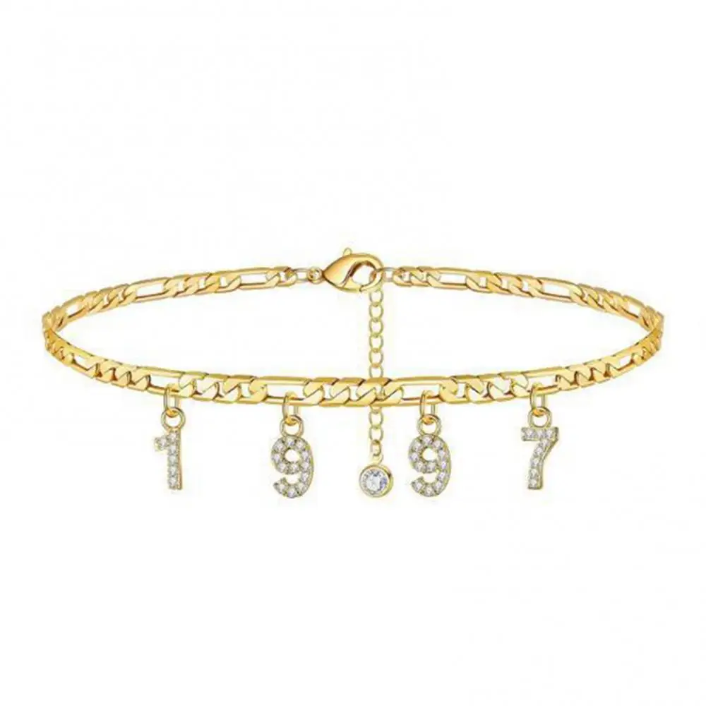 

70% Hot Sell Birth Number 1997-2005 Adjustable Anklet Chain Birthday Jewelry Gift Bracelet