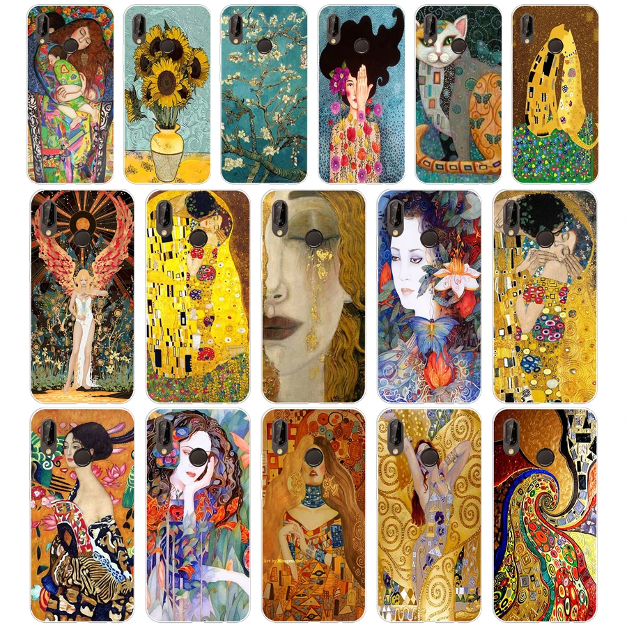 097FG the kiss Gustav Klimt Мягкий Силиконовый ТПУ чехол с рисунком для huawei Mate P20 P30 Llte Pro Y6 Y7