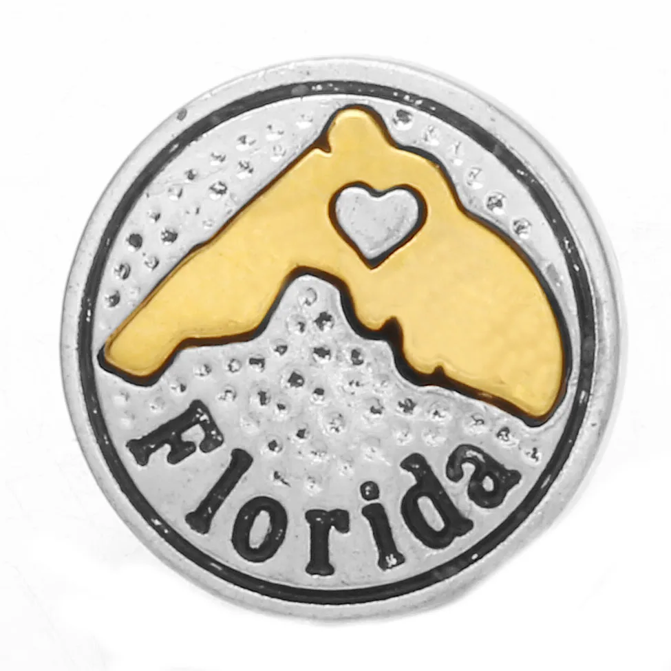 5 шт./лот Новые 18 мм кнопки ювелирные изделия любовь США Луизиана Мичиган Огайо