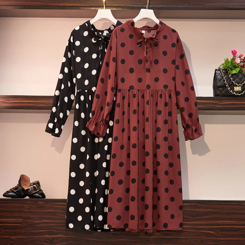 Женское Повседневное платье в горошек осень 2020 модные плиссированные шифоновые