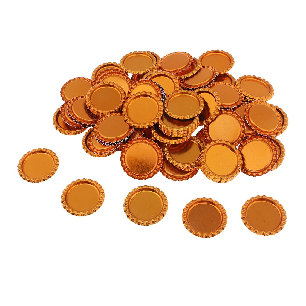 Gold 100 шт., плоская бутылка с короной для волос, бантики, подвеска для детей, 7 видов на выбор - Цвет: Gold