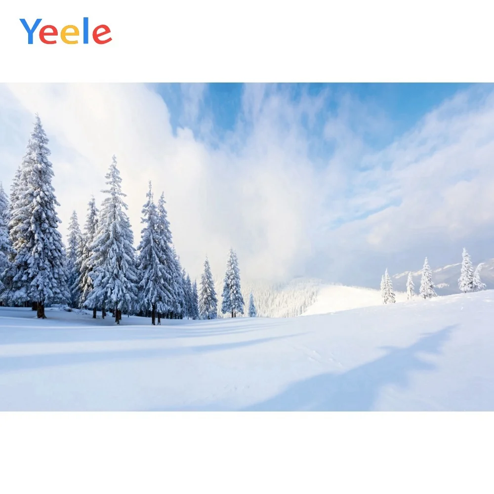 NBK26606 Yeele Winter Landscape Snow Pine Nice Sky Sunshine Photography Backdrop Personalized Photographic Background For Photo Studio - Цвет: NBK26606