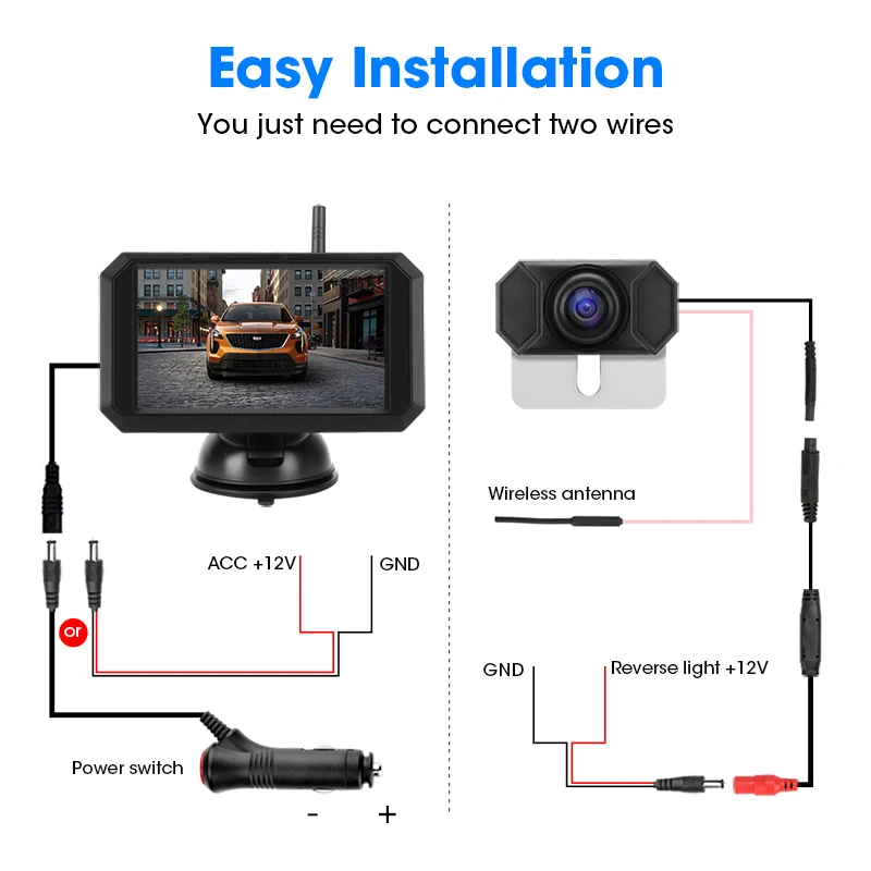 Vtopek 5 &quotгрузовик Беспроводной высокого разрешения заднего вида Камера 1080P