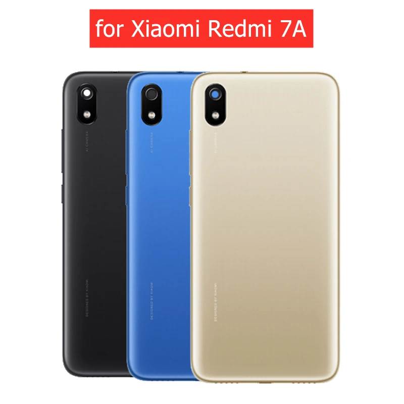 Для Xiaomi Redmi 7A задняя крышка аккумулятора задняя крышка корпуса задняя крышка камеры стеклянная линза Боковая клавиша запасные части
