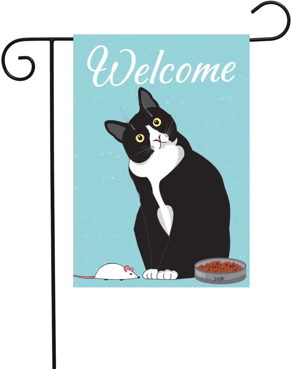 

Black Cat Welcome Garden Flag House Decoration Seasonal Outdoor Courtyard Lawn Double-sided Flag 12 x 18 Inches