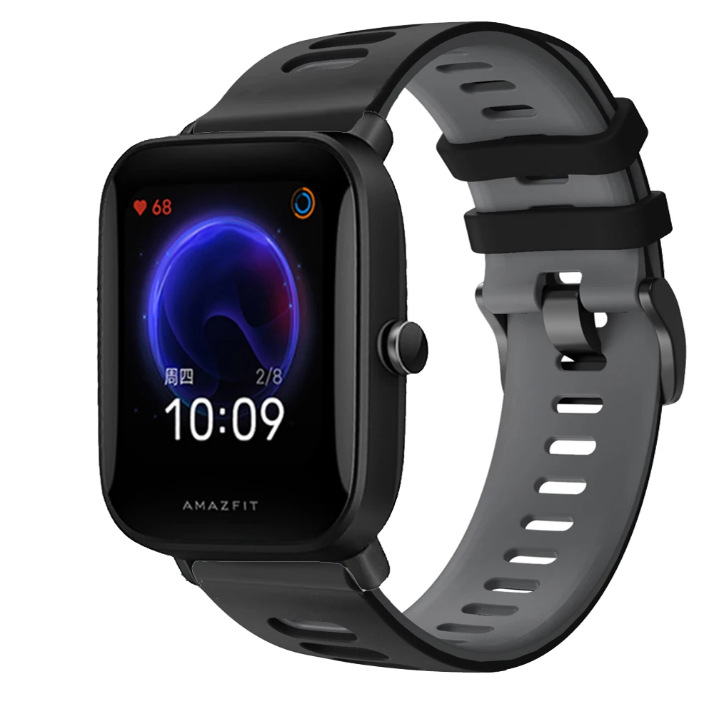 

Силиконовый ремешок 20 мм для Amazfit Bip U Pro/U/S Lite, спортивный ремешок для часов Xiaomi Haylou LS02, сменный Браслет