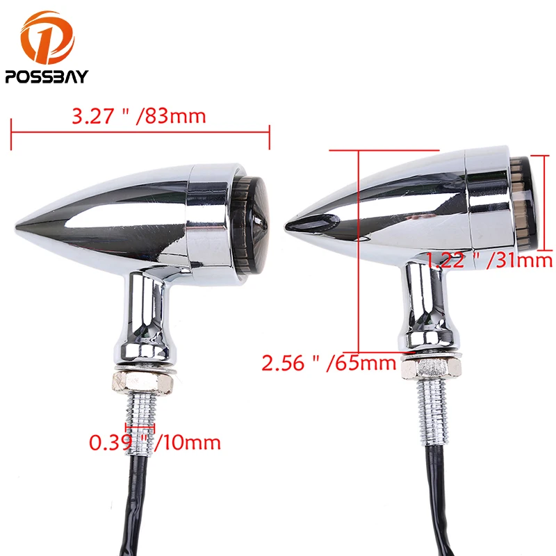 

POSSBAY Smoke Lens Motorcycle Turn Signals Blinker Indicators Flasher Lamps 2Colors Housing Universal Fit For Harley Yamaha