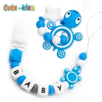 cute idea 1pc pacifier chain turtle silicone beads teethers baby cartoon animal infant teething nursing necklace toys gifts