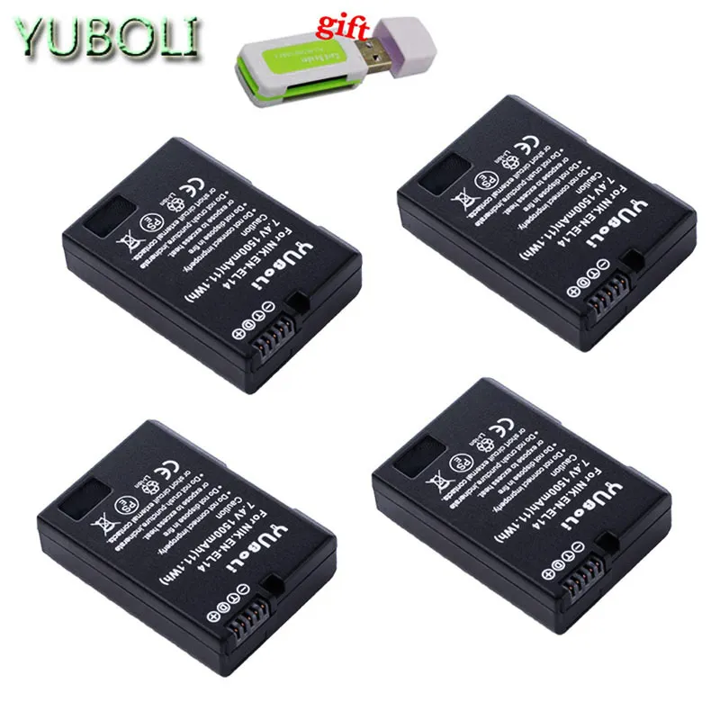 Декодировать bateria ENEL14 en-el14a RU EL14 EL14A EN-EL14 Батарея для nikon Coolpix D3100 D3200 D3300 D5100 D5200 D5300 P7000 P7100 - Цвет: 4BATTERY