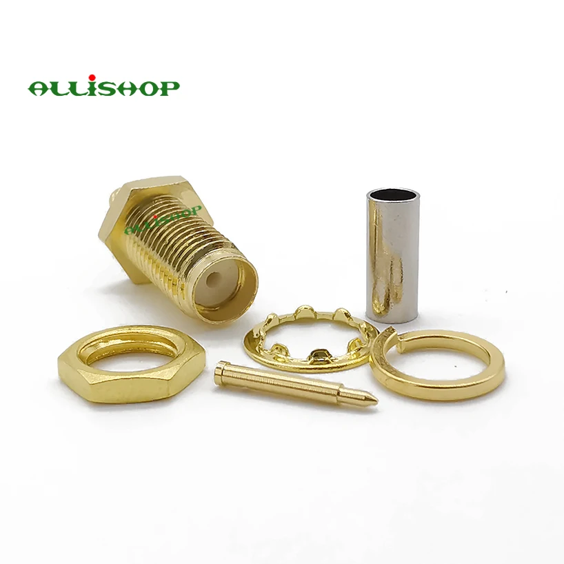 ALLiAHOP 10 шт. RP Reverse SMA Гнездовой разъем прямой позолоченный радиочастотный обжимной