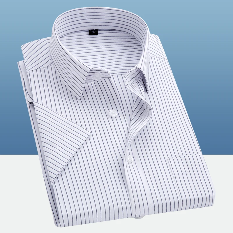 

men Short Sleeve shirt Men's Casual Shirt Striped Shirt ma Chemise Homme Summer shirt New Fashion Square Collar men's blouse