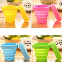 500pcs portable silicone folding water cup candy color silicone traveling foldable cups for travel outdoor drinkware
