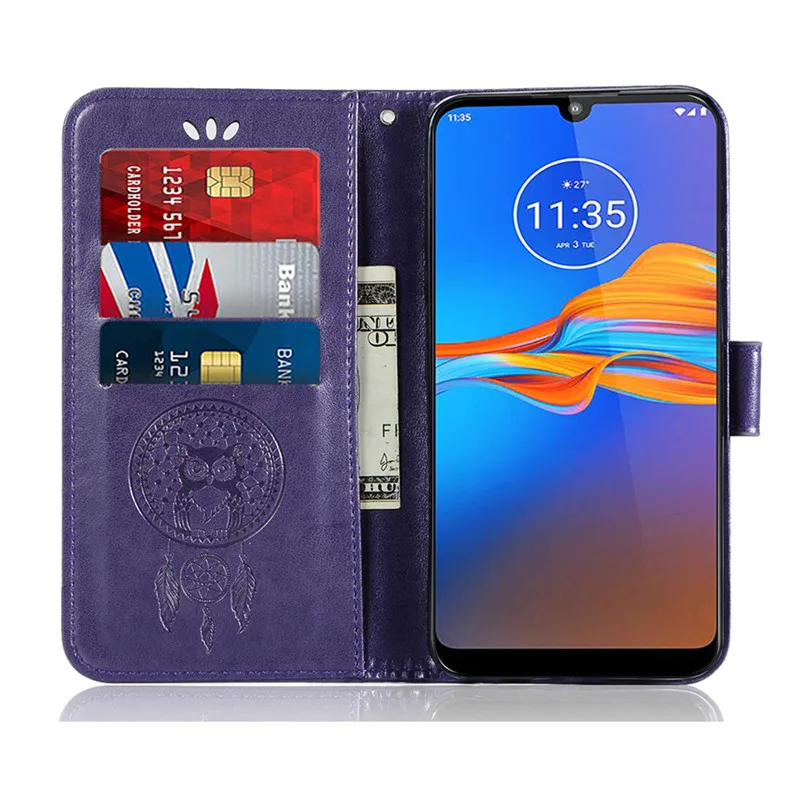 Чехол для Moto E6 Plus флип-кошелек сумка из искусственной кожи чехол телефона Motorola E 6