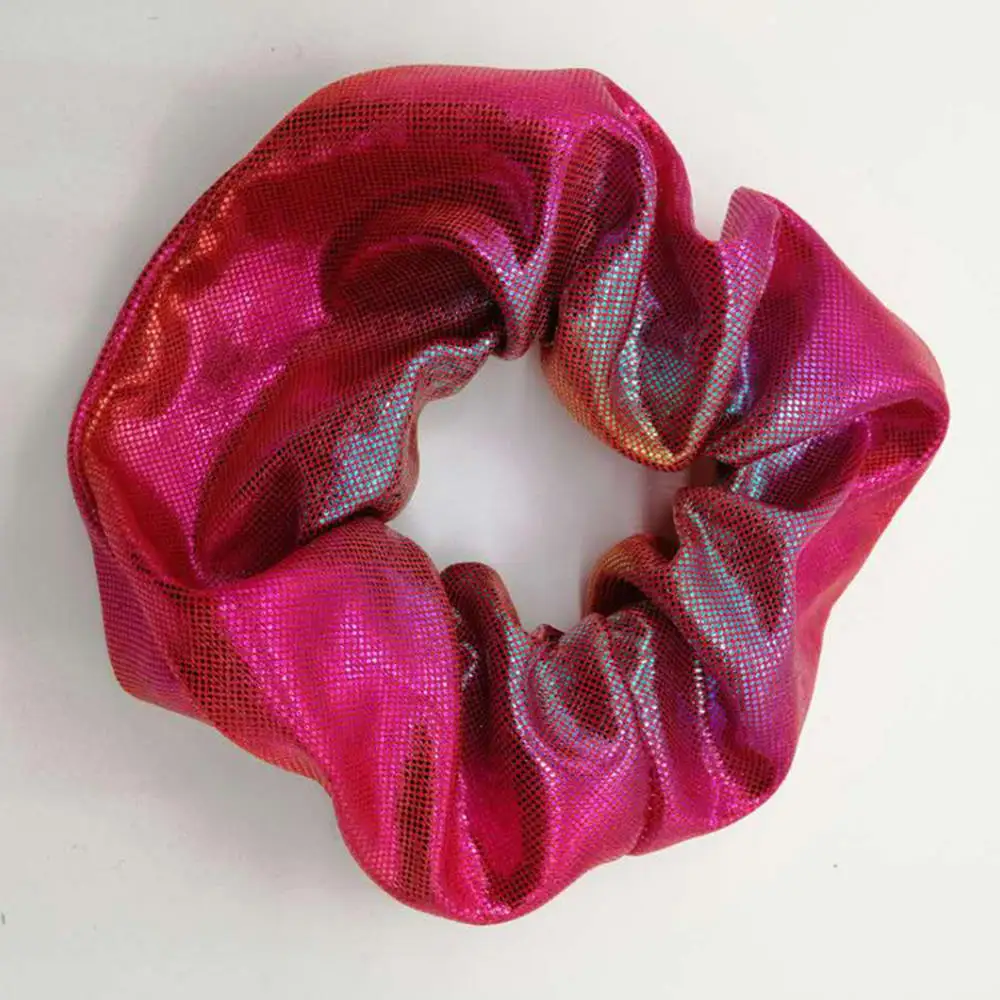 

8pcs 11cm Colorful Laser Hair Ring Women Elastic Hair Rope Glitter Ponytail Holder Laser Radiation Hair Ring Scrunchy Hair Band