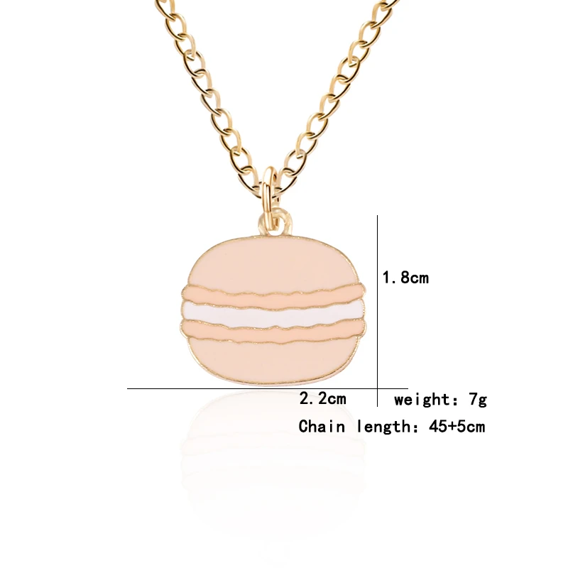 

Cute Cartoon Macaron Necklace Korea Style Grils Pendant Kawaii Accessories Gifts for Girlfriends Kid Wholesale
