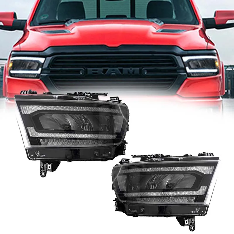 

Car Lamp Assembly For Dodge RAM 1500 2019-UP Hedalamp Full LED DRL Front Headlights With Sequential Yellow Turn Signal