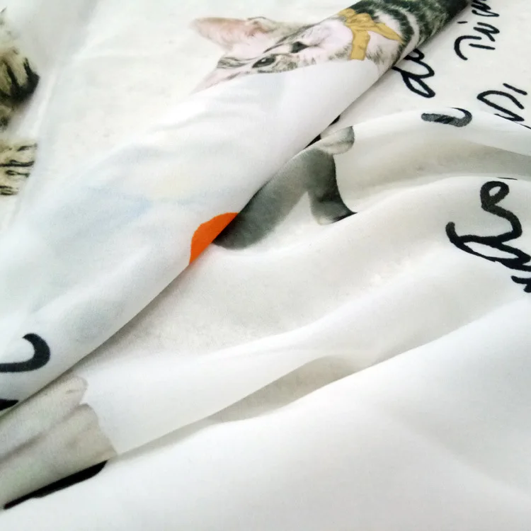 Осенняя модная ткань с рисунком в том же абзаце Женская принтом виде кошки