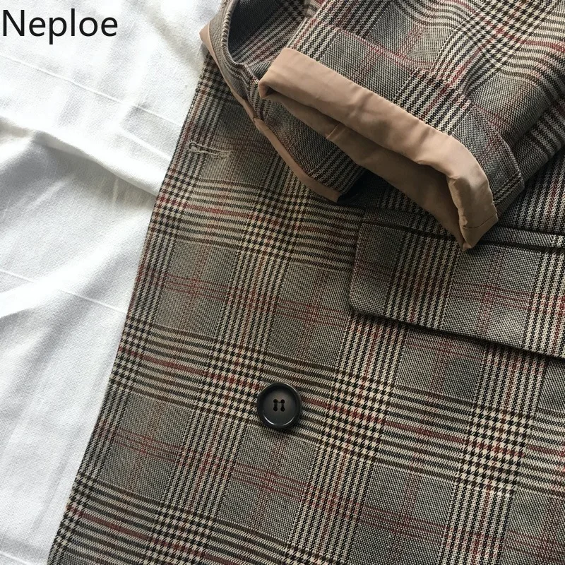 Neploe корейский Ретро клетчатый женский маленький костюм куртка Осень Новый