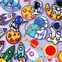 cartoon space astronaut embroidery stickers rocket patch for clothing clothing accessories handmade cloth stickers self adhesive