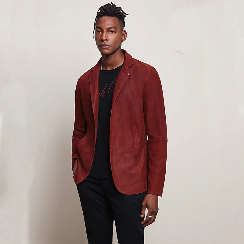 

GOAT SUEDE SLIM FIT SUEDE JACKET Red
