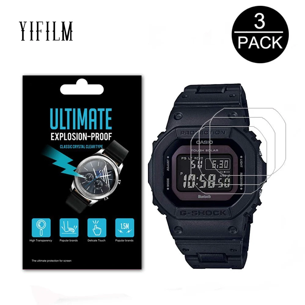

3 упаковки нанопленка для экрана с защитой от взрывов для Casio G-Shock Hard Slor GWB5600 5600BC