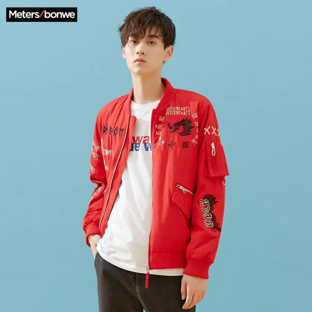 Metersbonwe Новый китайский дракон вышивка модная куртка для мужчин Бейсбольный