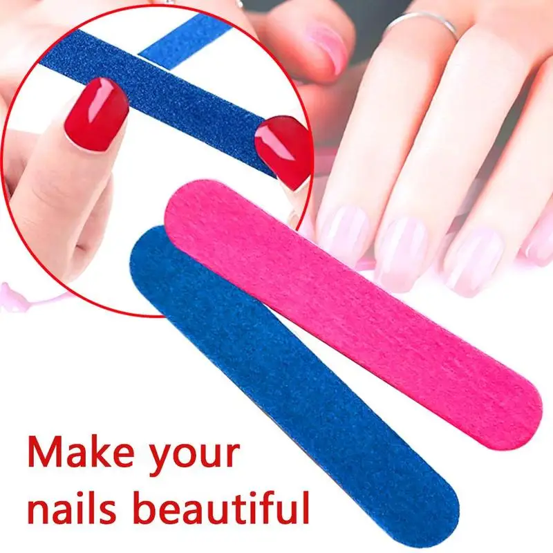 Sandpaper Double Sided Nail File For Gel Nails 180/240 Manicure Nail Pedicure Buffer Wooden Care Tools Polishing Profession