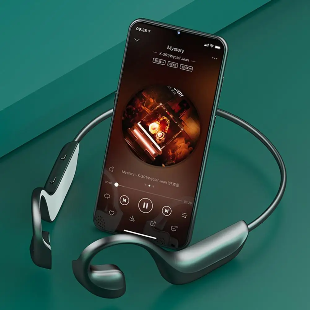 Водонепроницаемая гарнитура G-100 с костной проводимостью Bluetooth 5.1 с микрофоном и шумоподавлением.