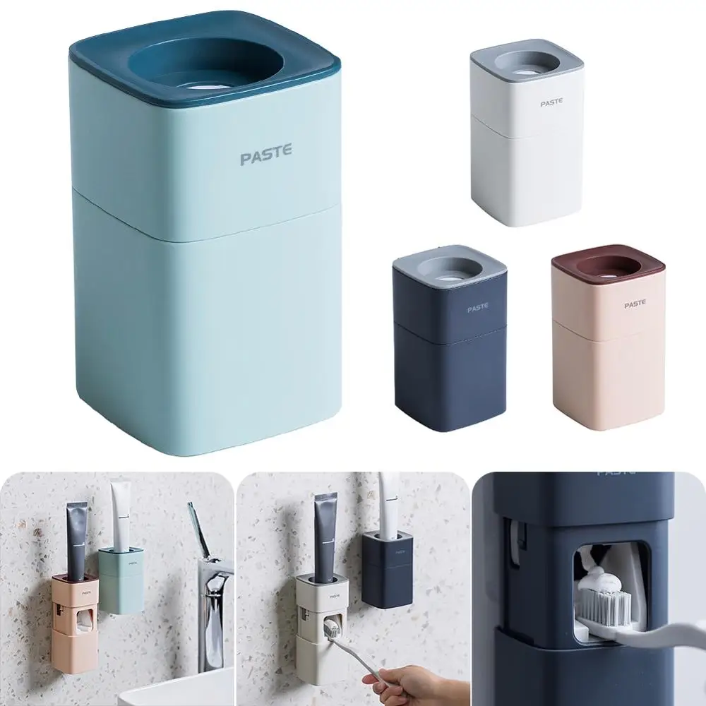 

Automatic Toothpaste Dispenser Dust-proof Toothbrush Holder Wall Mount Stand Bathroom Accessories Set Toothpaste Squeezers Tooth