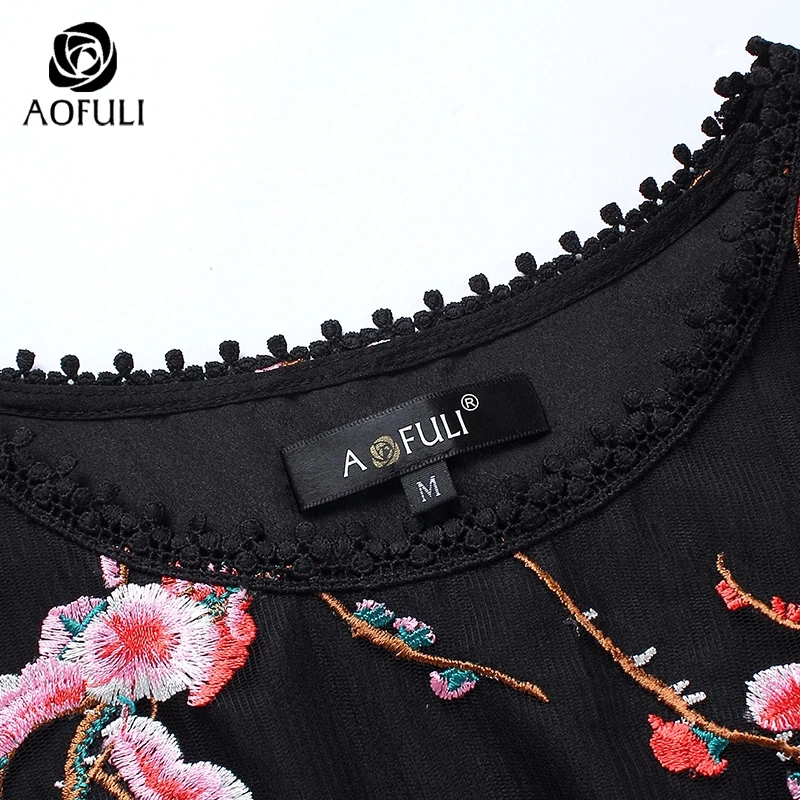 S/M/L/XL сексуальные цветы вышивка ажурные рукава платья для вечеринок женщин с