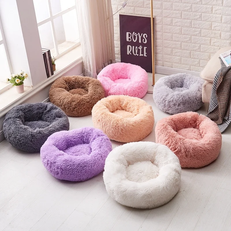 XL 80cm round plush pet nest supplies cat litter kennel | Дом и сад