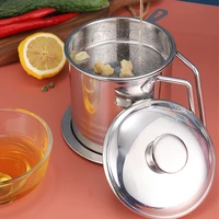 304 stainless steel oil filter pot with cover kitchen accessories oil bottle can oil storage tank removable tray kitchen supplie