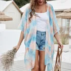 Женский шифоновый купальный костюм в полоску, накидка в стиле бохо, пляжная одежда, платье-кимоно для лета, 2021