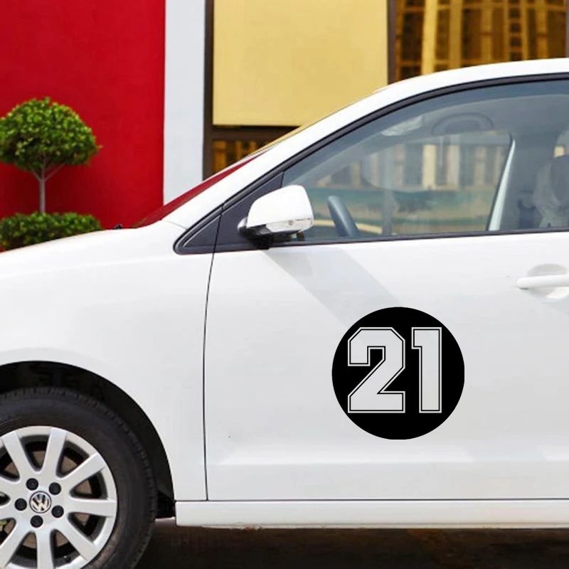 

Creative racing number 21 vinyl car sticker reflective waterproof car decal stickers on car truck bumper rear window 15x15cm