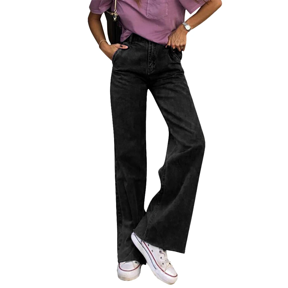

Harajuku Straight Denim Pants Women High Waist Jean Wide Leg Pant Streetwear 2021 Spring Autumn Fashion Casual Long Trousers D30