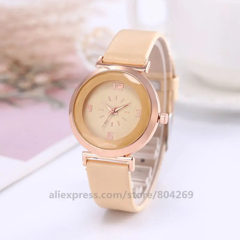 100 шт./лот Оптовая заводская цена модные женские наручные часы с кожаным ремешком