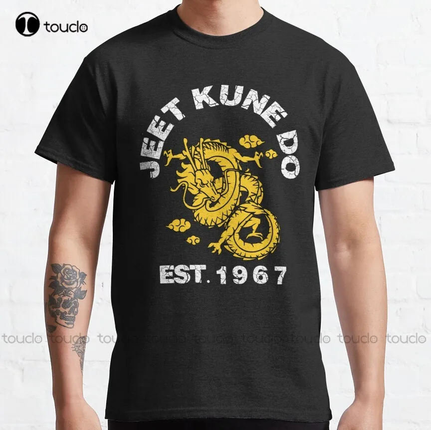 Винтажная Классическая футболка Jeet Kune Do Брюса Ли летние рубашки на заказ в стиле