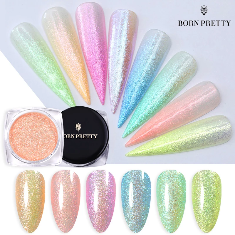 От BORN PRETTY 6/5 шт/набор Holographics для ногтей порошковый набор сверкающими пайетками