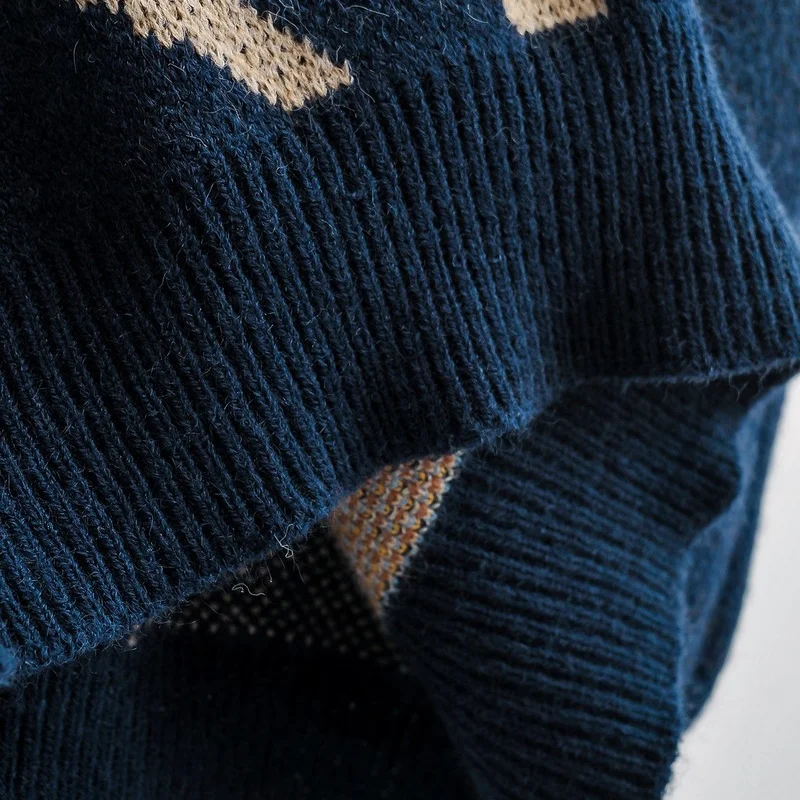 Винтажный вязаный жилет тотем в этническом стиле с геометрическим рисунком