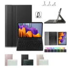 Защитный чехол для планшета с bluetooth и клавиатурой для Samsung Galaxy Tab S7, T970, 12,4 дюйма, со светодиодной подсветкой, защитный чехол