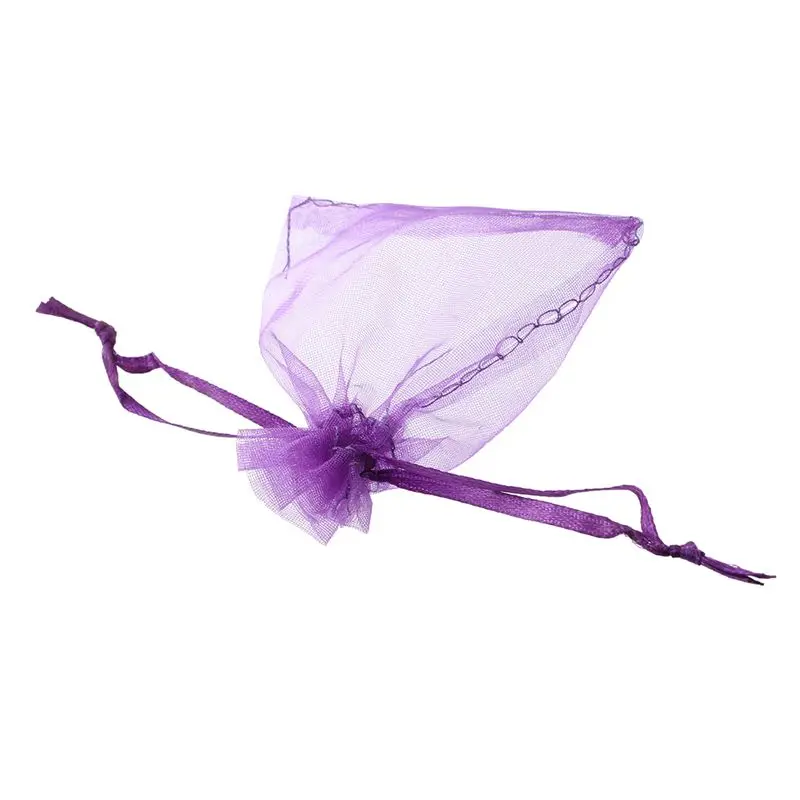 Упаковка из 10 шт. красивая темно фиолетовой органзы подарок и пользу Сумки 7 см x 9
