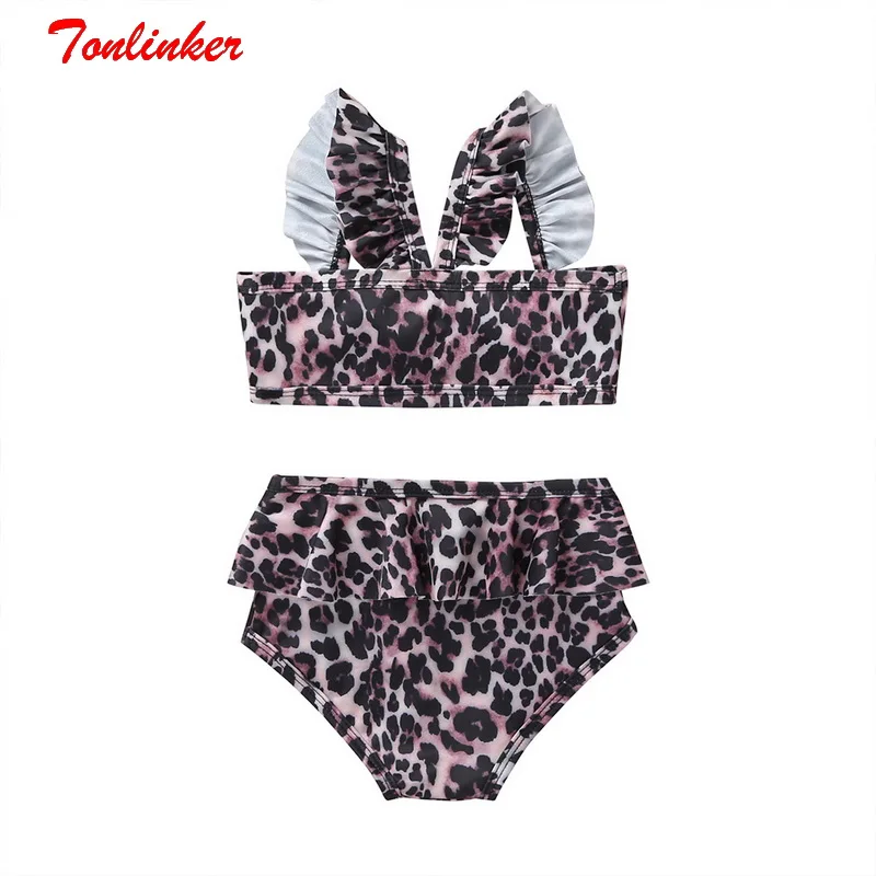 Новинка Одежда для купания девочек костюмы летний пляжный костюм леопарда