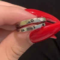 2pcs sun moon lover couple rings for women stainless steel ring open ring finger anniversary jewelry gift promise bijoux femme