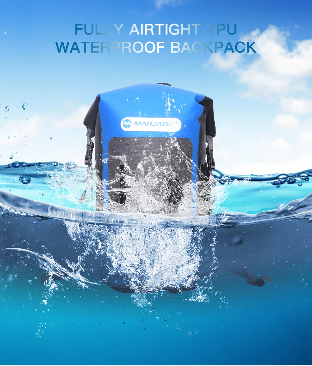 Waterproof Bag PVC Backpack 25L Foldable Storage Fully Sealed Bag Dry Bag For Man Women Rafting Outdoor Diving  Travel Activity