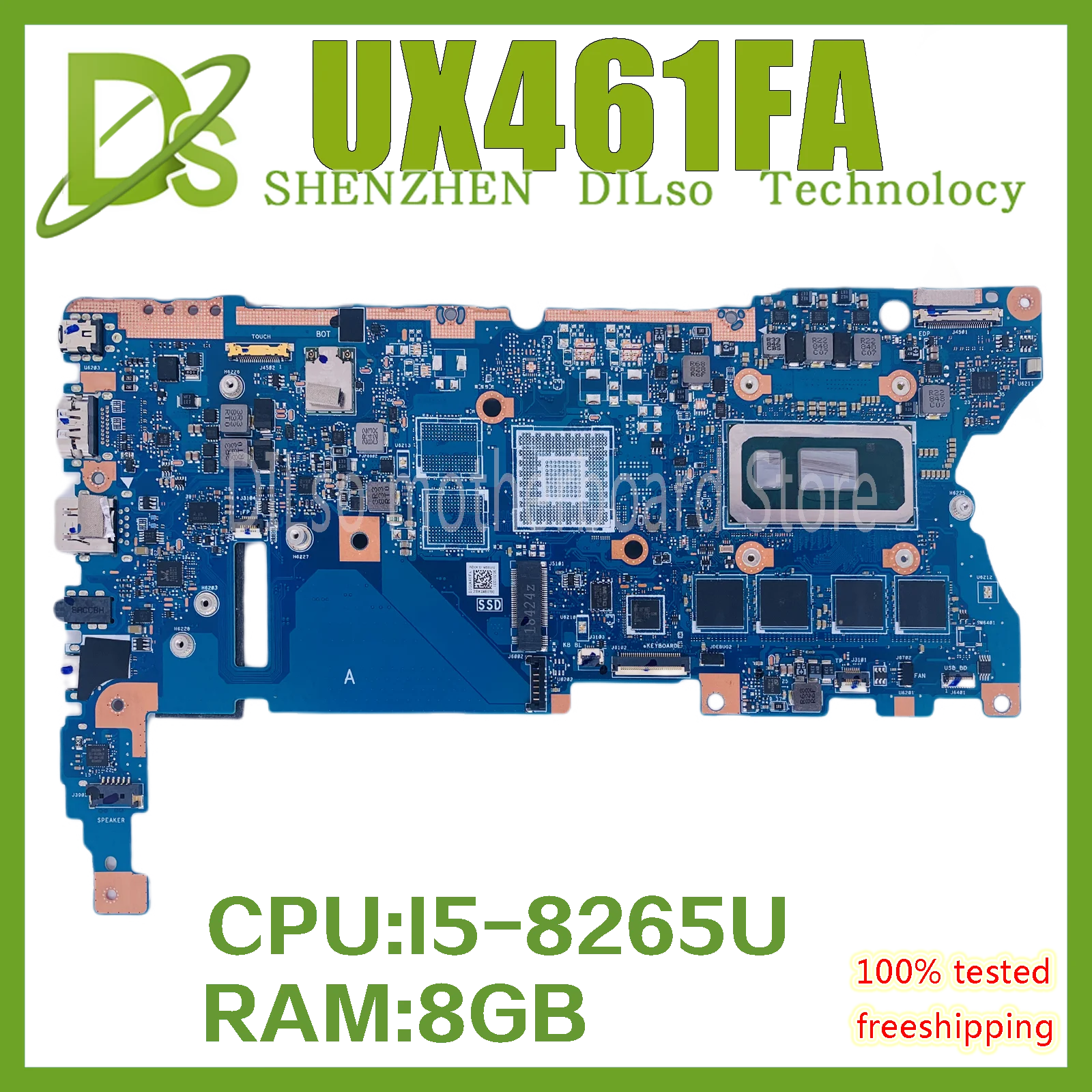 

UX461FA оригинальная материнская плата для ASUS UX461FN UX461FA UX461F UX461 материнская плата для ноутбука с I7-8565U 8G-RAM 100% хорошо работает