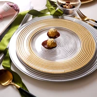 european golden fruit plate glass western steak family tableware set banquet dessert